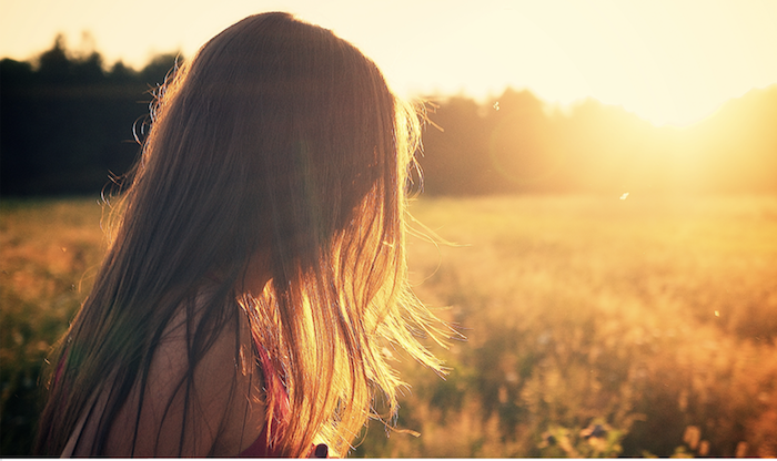 Woman in sunlight